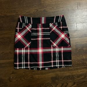 Red and black plaid miniskirt